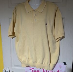 Tommy Hilfiger Men's Yellow Polo Shirt Size Large Excellent Condition